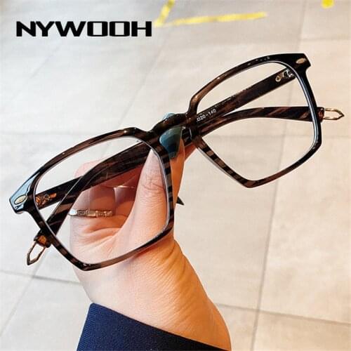 NYWOOH Anti Blue Light Computer Glasses Frames Women Men Fashion Square Eyeglasses Unisex Myopia Frame Optical Spectacles