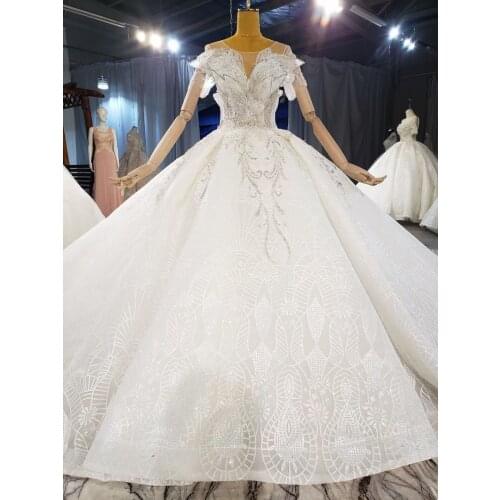 Charming Sweetheart Neck Bride Ball Gown Wedding Dress 2021 Luxury Beaded Lace Appliques Long Train Princess Wedding Gowns