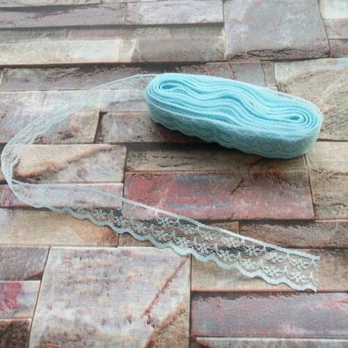 Wholesale 10 yards 22mm Width Light Sky Blue Lace Ribbon Embroidery Lace DIY Jewelry Decoration Clothing Accessories