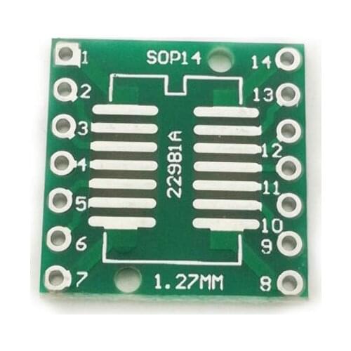 50pcs SOP14 SSOP14 TSSOP14 to DIP14 Pinboard SMD To DIP Adapter 0.65mm/1.27mm to 2.54mm PCB Board Converter Socket