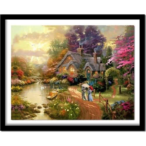Full drill diamond embroidery needlework cross stitch rhinestones diamond painting wall picture needlework painting landscape