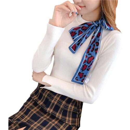 2020 Autumn Winter Pullover Sweater Women Long Sleeve Knitted Sweater Female Tops Bow Jumper Ladies Clothes Bottoming shirt 168