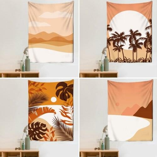 Retro Moon Tapestry Mandala Tarot Card Wall Tapestry Boho Mountain Wall Hanging Tapestries Bedroom Dorm Room Sun Moon Wall Decor