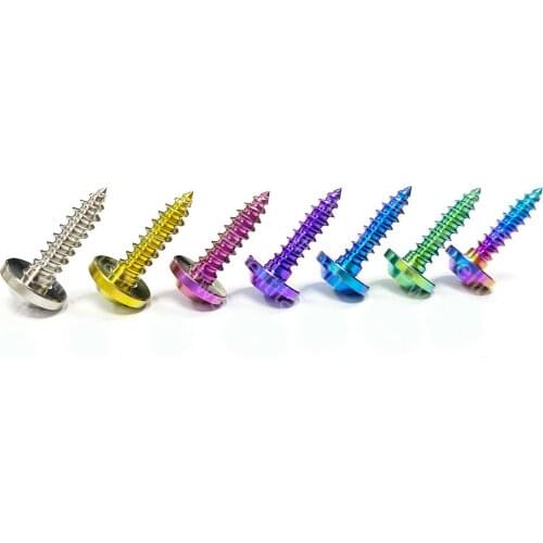 M5 Titanium Self Tapping Screws 15/20/25/35mm Disc Torx Head Ti Bolt for Motorcycle Bike Car Parts Mount a License Plate 10 PCS