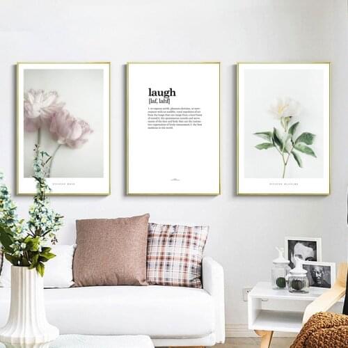 Nordic Wall Art Green Plant Canvas Painting Art English Alphabet Print Poster Picture Wall Modern Simple Living Room Decoration