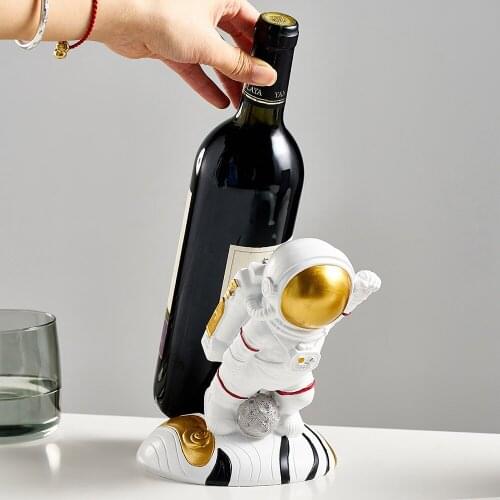 Creative Astronaut Wine Rack Resin Wine Holder Figure Figurines Wine Holder Nordic Home Decoration Mold Wine Bottle Holder Gifts