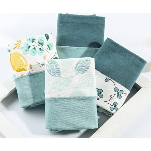 4pcs/lot women panties Female Cotton Underpants Lingerie Sexy Underwear Panties Ladies Panties Girl for Casual wear high waist