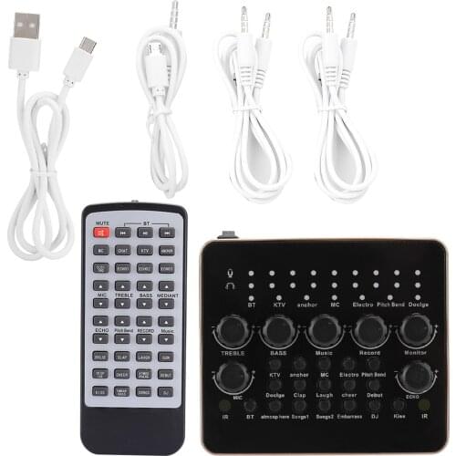 KTV Live Broadcast External Sound Card 3D Microphone Recording USB Audio Mixer For Computer Audio Recording Live Streaming