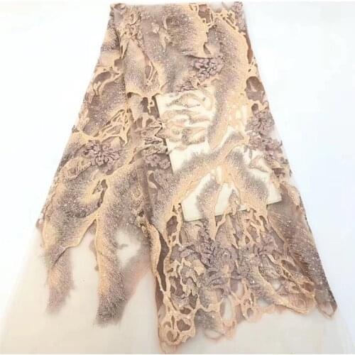 High quality African lace fabric embroidered french tulle lace fabric latest arrival hot sale 5 yards for dress BZL-12.2228