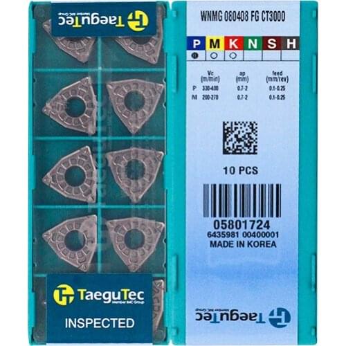 WNMG080408-FG CT3000 100% Original TAEGUTEC carbide insert with the best quality 10pcs/lot free shipping