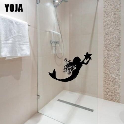 YOJA 18x26.1CM Stylish Mermaid Wall Sticker Room Bathroom Glass Applique G2-0037