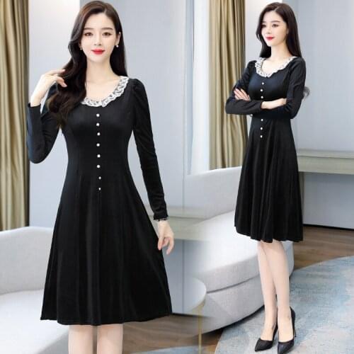 2021 Spring Autumn Vintage Casual Vestidos 3XL Plus Size Women Office Lady Bodycon Midi Dress Korean Party Black Hepburn Dresses