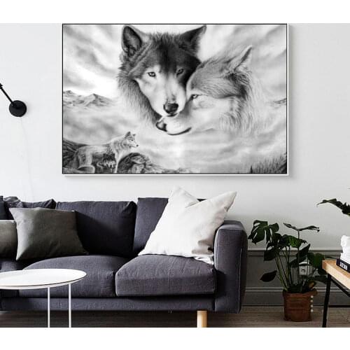 Animal Wolf Canvas Painting Home Living Room Bedroom Picture Poster Wall Decor