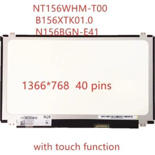 LCD Matrix Laptop lcd screen replacement 15.6"HD 1366X768 40 Pin NT156WHM-T00 B156XTK01.0 N156BGN-E41 with touch Digitizer
