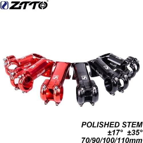 ZTTO MTB Polished Bicycle Handlebar Stem 70 90 100 110mm 17 35 degree Glossy for 31.8mm XC AM Mountain Road Bike Stem Hot
