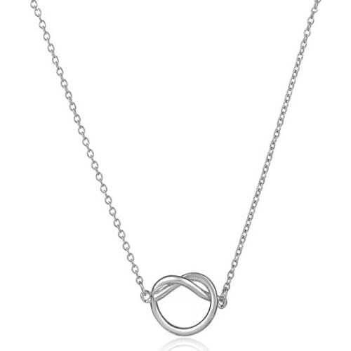 1Pc New Maxi Colar Simple Love Heart Knot Pendant Couple Jewelry Gold And Silver Plated Women Link Chain For Your Angel
