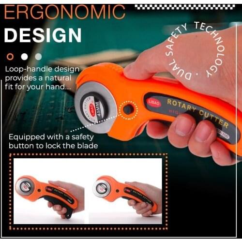 45mm Rotary Cutter Leathercraft Leather Cutting Tool Leather Craft Fabric Circular Blade Knife DIY Patchwork Sewing Quilting