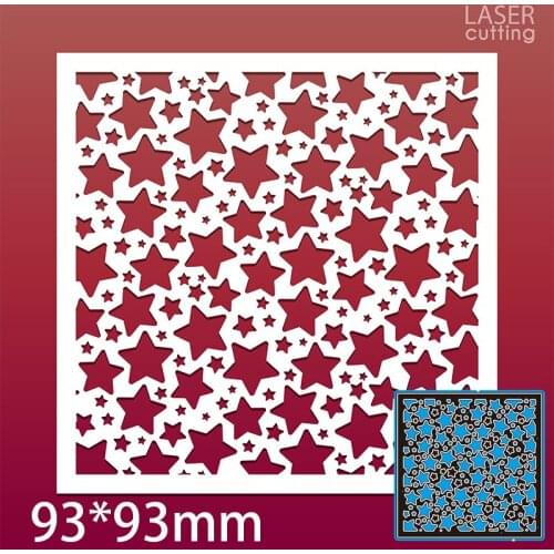 93*93mm Little Stars in Square Cutting Dies Stencil Craft for Scrapbook Stamps Dies Embossing Paper Gift Card