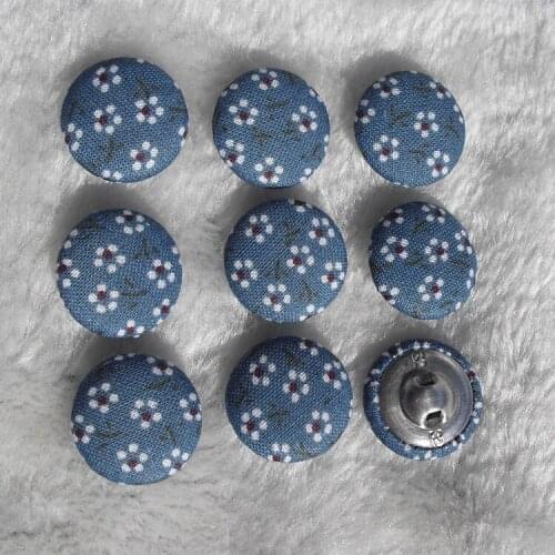 Free shipping 100pcs/lot 20mm 2cm diy cotton prints handmade fabric cover button cloth covered buttons component with shank E226