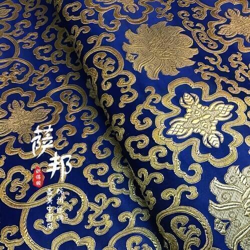 Noble rich flowers Jacquard Silk fabric brocade Satin fabric for COSPLAY/Kimono/Mongolia clothing/Stage suit 1 order=1meter