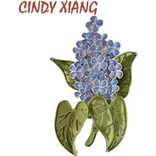 CINDY XIANG New Fashion Enamel Lilac Flower Brooches Beauty Spring Summer 3 Colors Available Plant Clove Flower Party Brooch Pin