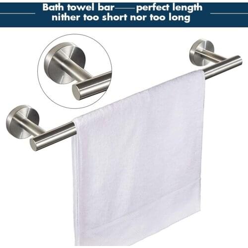 5 Pcs Towel Bar Holder Non-deformable Stainless Steel Bathroom Towel Anti-rust Holder Easy To Install Rack
