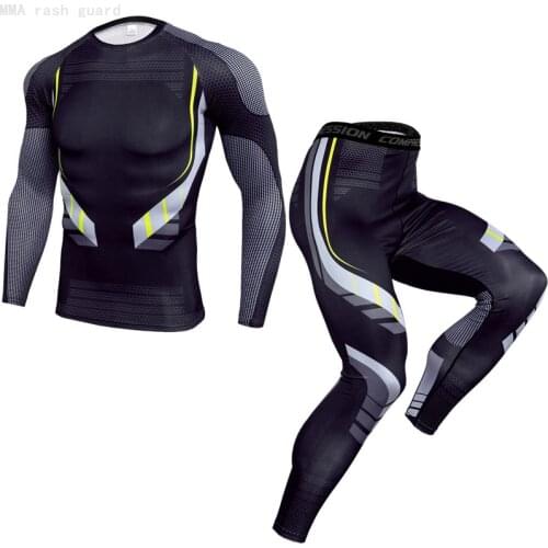Long underwear Warm Mens Tracksuit long johns Thermal set Compression Sportswear Mens Clothing Winter first layer Sport suit