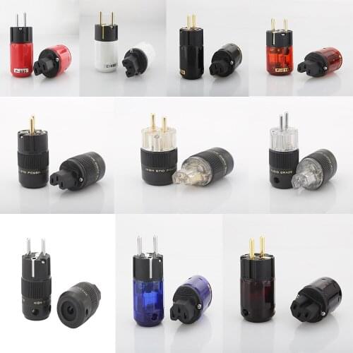 HI-End Schuko Power Plug P037E P079E P004E P320E P330E HIFI EU Power Cable Connectors DIY Power Connector Audiophile