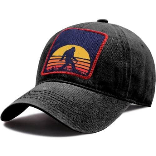 Retro Bigfoot Silhouette Sun Vintage Print Baseball Cap Outdoor Hip Hop Snapback Hat Summer Unisex Hats Adjustable Cotton Caps
