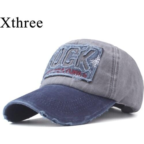 Xthree New Washed Cotton Baseball cap Snapback Hats Autumn Summer Hat for Men Women Caps Casquette hats Embroidery Cap