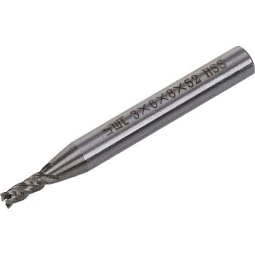 HSS 4 Flute 3mm x 6mm Shank End Mills