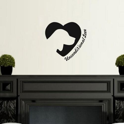 KUCADA unconditional love pet dog wall sticker for home decoration removable wallpaper mural art decal wall decor WP1014