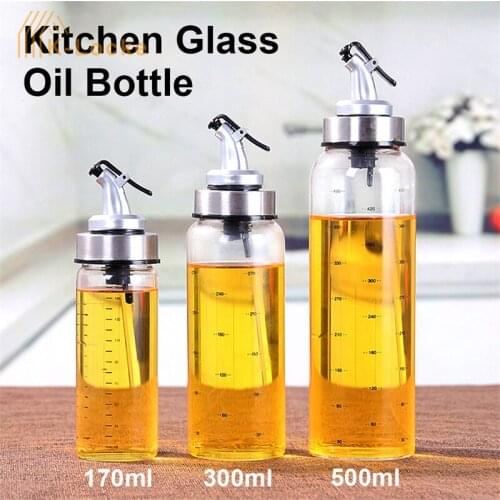 Kitchen Accessory Glass Oil Bottle Cooking Barbecue Mixing Seasoning Storage With Distribution Nozzle Bottle Olive Oil Dispenser