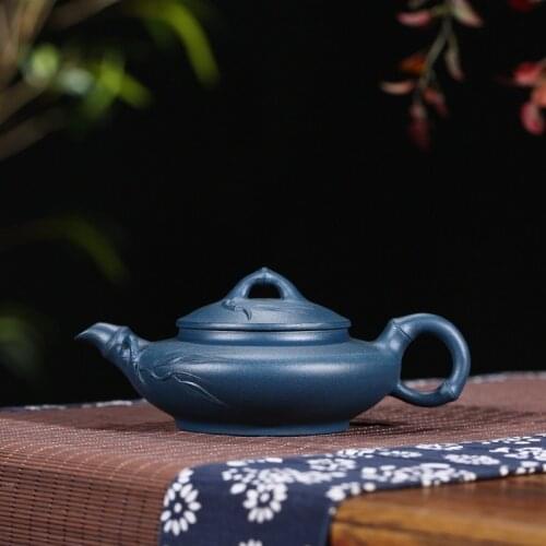 Hot style tea set gift manufacturers selling custom yixing teapot recommended undressed ore mud flat bamboo pot