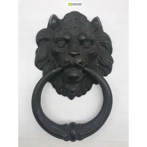 UNILOCKS Large Antique Brass Lion Doorknocker Door Knocker Lionhead Doorknockers Lions Home Decor