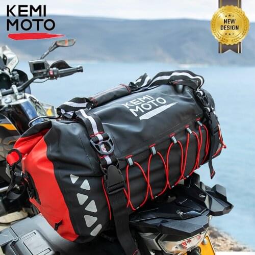 KEMIMOTO Motorcycle Bag Waterproof PVC Tail Bags Reflective Tail Duffle Bag Saddle Dry Luggage Outdoor Bag For BMW For Yamaha