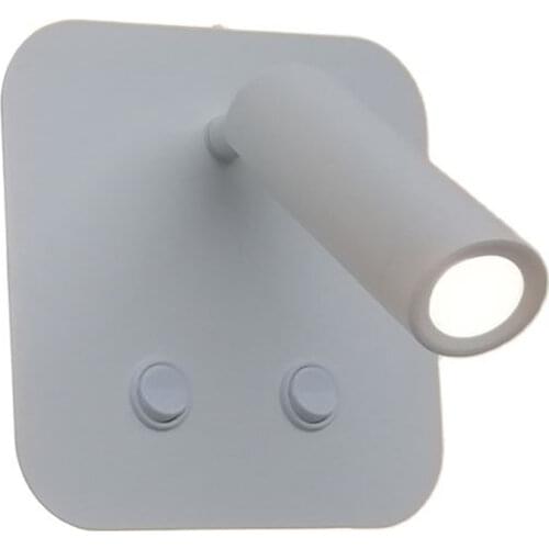 Tokili Sconce Wall Lights Double Switches LED Backlight 6W with Adjustable Reading Lamp 3W for Corridor Aisle Bedside 100-240V