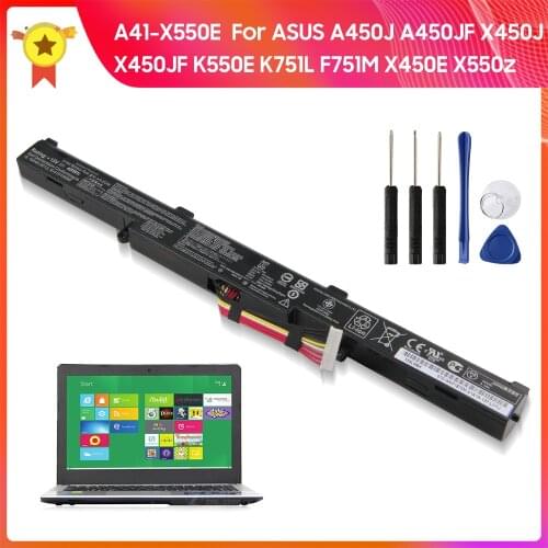 Genuine Laptop Battery A41-X550E for ASUS A450JF A450J X450JF X450J F751M K550E K751L X550za X450E X550z X751m X750j F751mj
