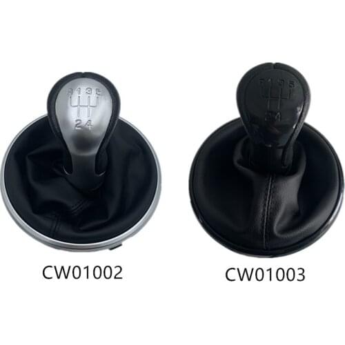 New PU Leather 5 Speed MT Gear Shift Knob For Skoda Fabia MK2 Gaiter Boot MT Gear Shifter Lever Stick Head Ball