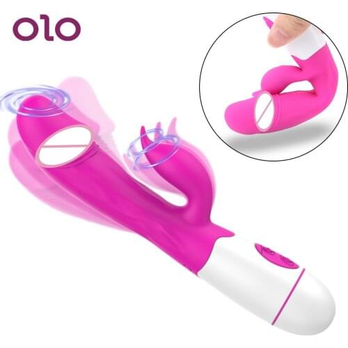 OLO G Spot Dildo Rabbit Vibrator 30 Speed Dual Vibration Vagina Clitoris Massager Female Masturbator Sex Toys For Women