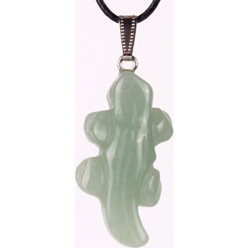Wholesale Cute Animal Figurine Mixed Natural Quartz Stone Onyx Beads Carved Alligator Pendant Pendulum for Making Free Shipping