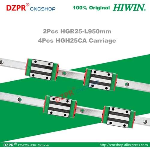 Original HIWIN HGR25 Linear Guide 950mm 37.40in Rail HGH25CA Carriage Slide for CNC Router Engraving Woodwork Laser Machine