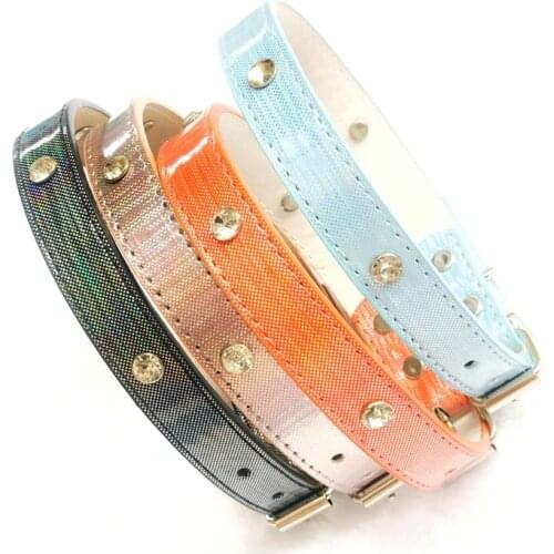 Cat Dog Rhinestone Collar Faux Leather Pet Collar Adjustable Reflective Collar Rope Fashion Pet Cat Collar Pet Accessories
