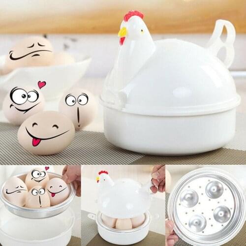 Chicken Microwave Egg Cooker Poacher Boiler Boil Steamer Kitchen Tool 4 Eggs