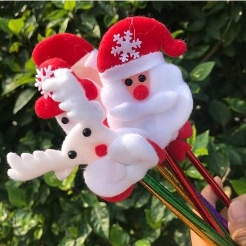 Plush Santa snowman reindeer ballpoint pen Christmas gifts Christmas supplies student gifts