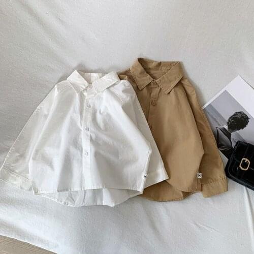 2021 new spring autumn/winter/summer Girls Kids Boys Pure color cotton shirt comfortable cute baby Clothes Children Clothing