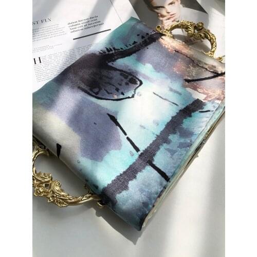 Hangzhou silk scarf women heavy satin spring and autumn long style Soft Warm splash ink style Fashoin large silk scarf shawl