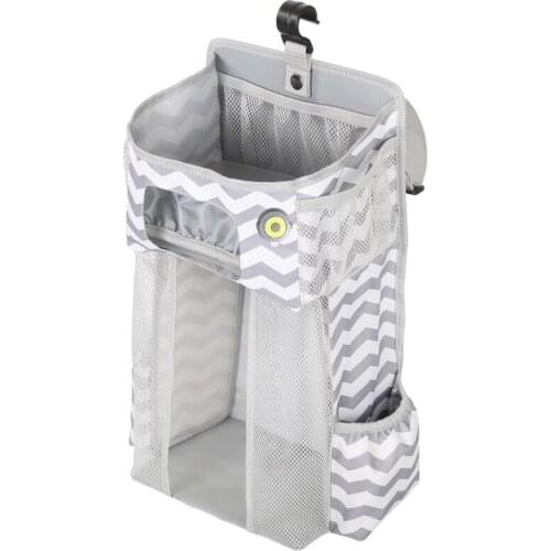 HX5D Led Night Light Baby Storage Organizer Crib Hanging Storage Bag Caddy Organizer for Baby Essentials Bedding Set Diaper Bag