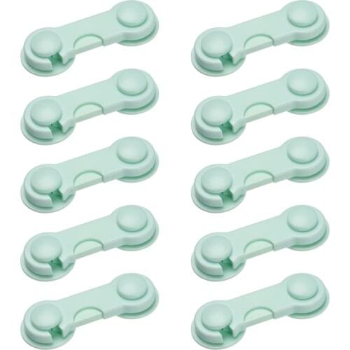Uxcell 10pcs Cabinet Locks for Drawers,Ovens, Refrigerators,Doors and Appliance 40mmx95mm Proof Adhesive Lock Green