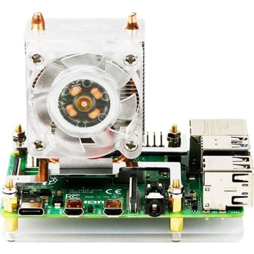 Pi heat sink CPU fan RGB light lED tower radiator lCE Tower Cooler for Raspberry 4B/3B+/3B RC Robot RC toys